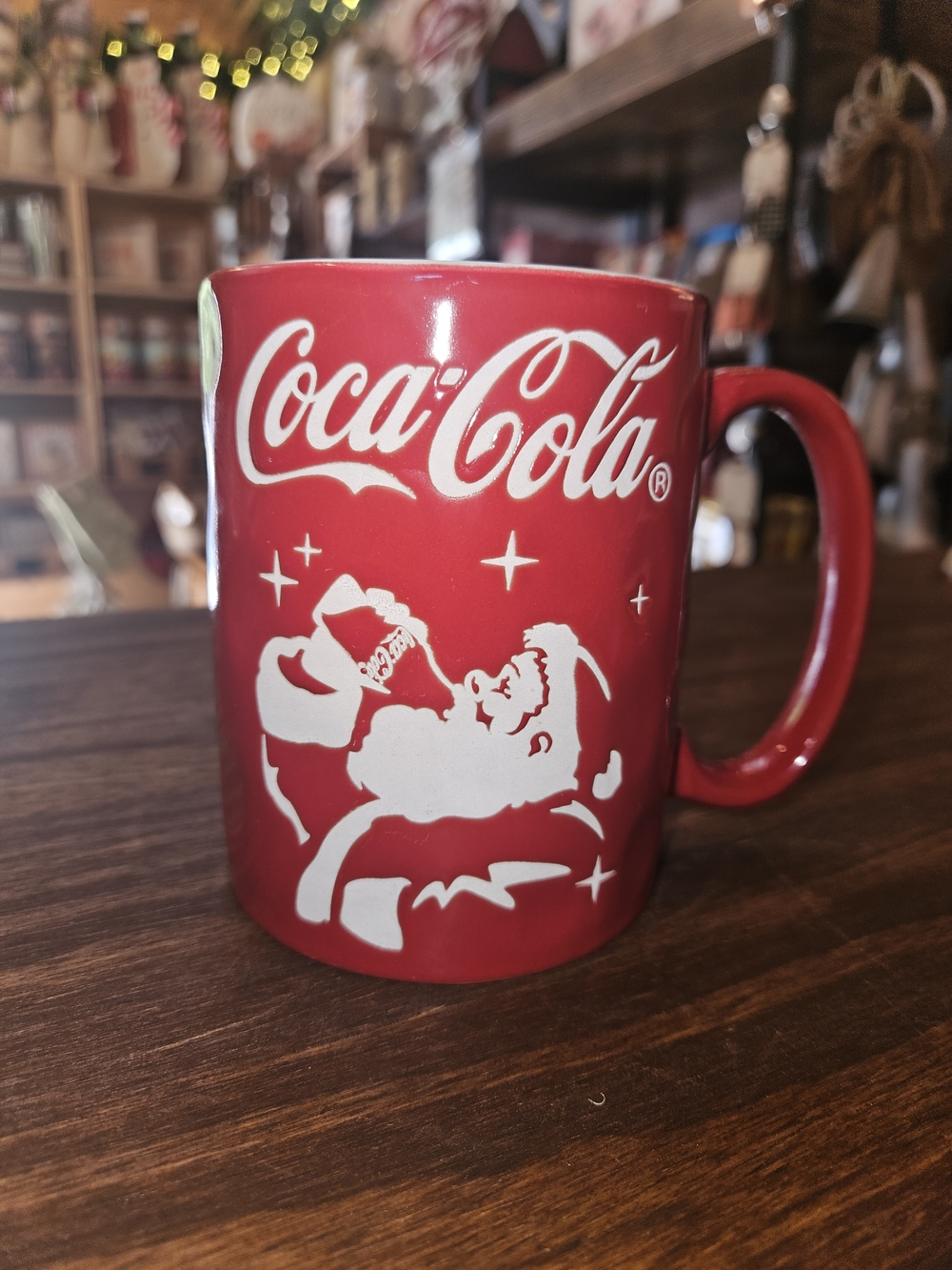 Coca Cola red holiday Santa ceramic coffee mug